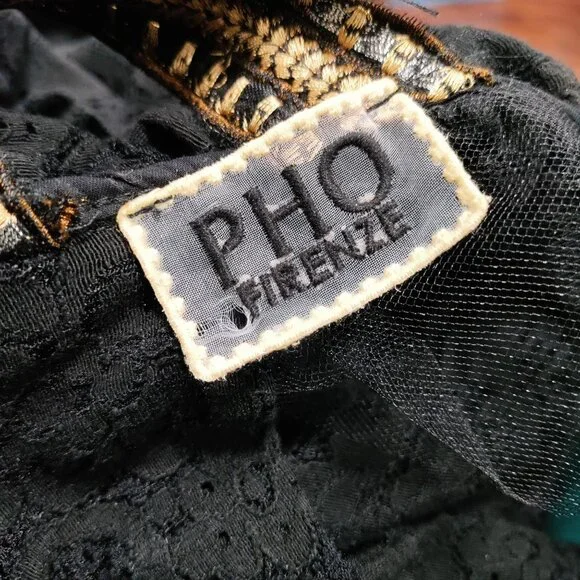 Pho Firenze M Black Lace Ruffle Maxi Dress With Open Back Embellished Straps - Picture 6 of 16